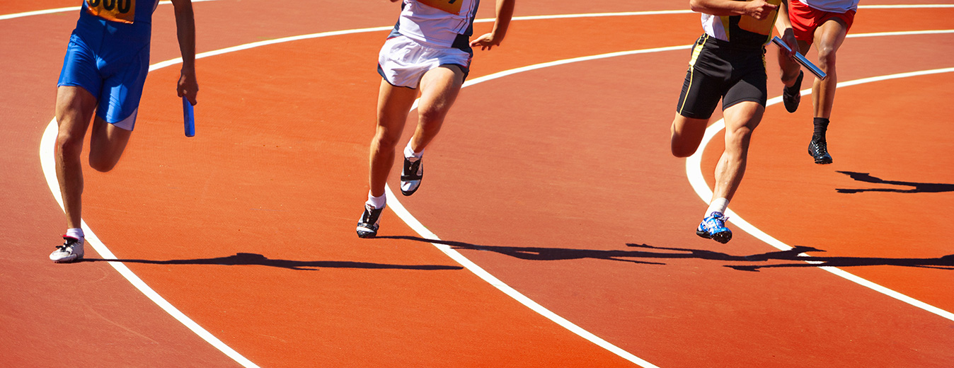 runners on a track