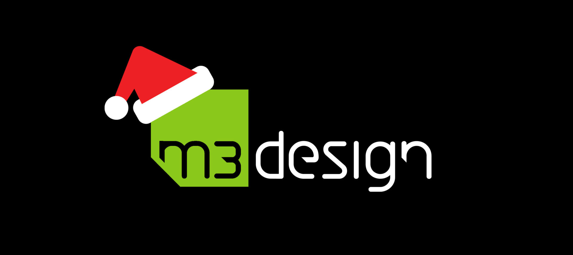 M3 logo with a santa hat