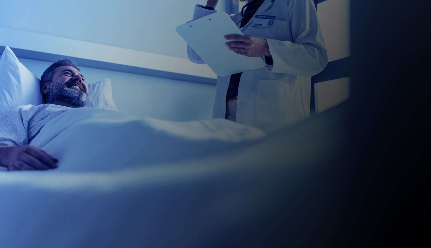 patient in a hospital bed