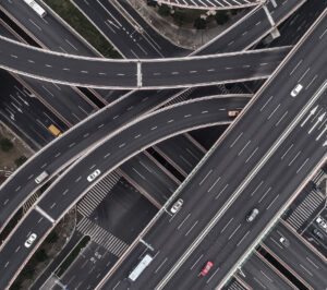 complex highway interchange