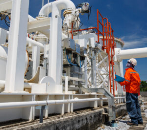 Operator looking at outdoor control systems